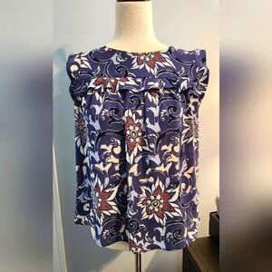 LOFT Tunic with a ruffle front across the top